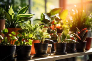 Flower pots on a surface - Starpik Stock