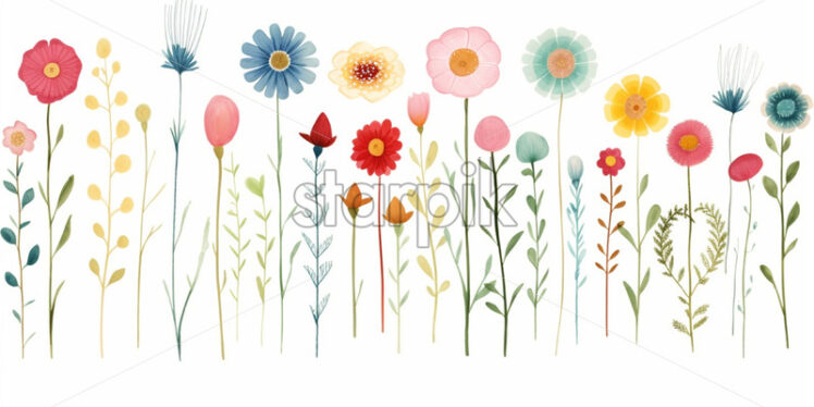 Flowers drawn by children - Starpik Stock