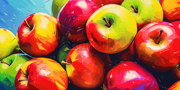 Fresh apples illustrated in pop art style - Starpik Stock