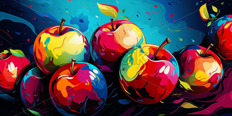 Fresh apples illustrated in pop art style - Starpik Stock