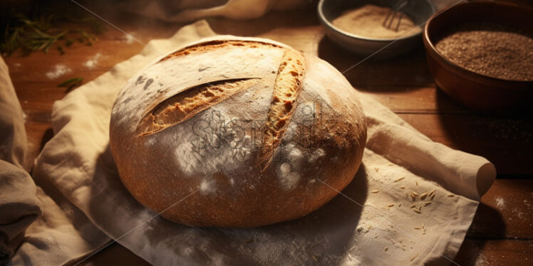 Fresh bread on a table - Starpik Stock