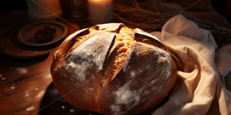 Fresh bread on a table - Starpik Stock