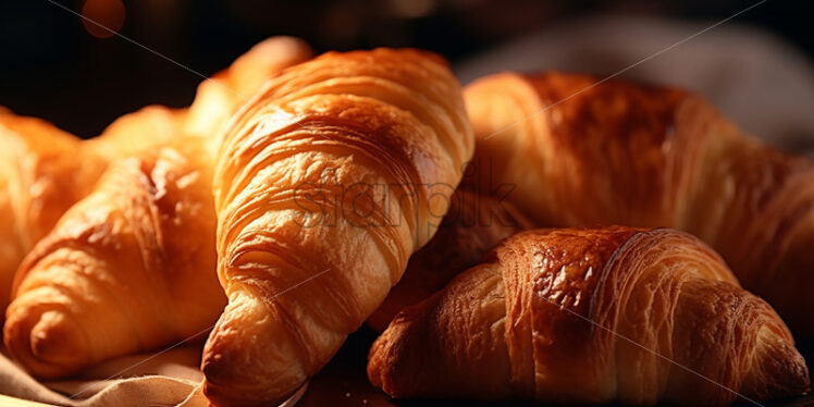 Fresh croissants on the table - Starpik Stock