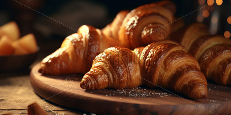 Fresh croissants on the table - Starpik Stock