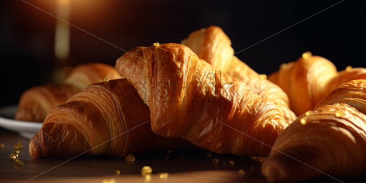 Fresh croissants on the table - Starpik Stock