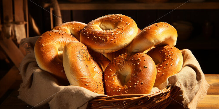 Fresh homemade bagels - Starpik Stock