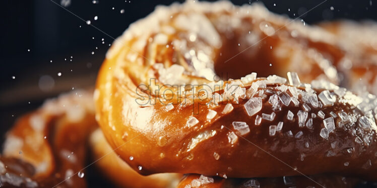 Fresh pretzel with salt - Starpik Stock