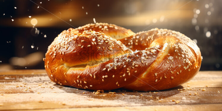 Fresh pretzel with salt - Starpik Stock