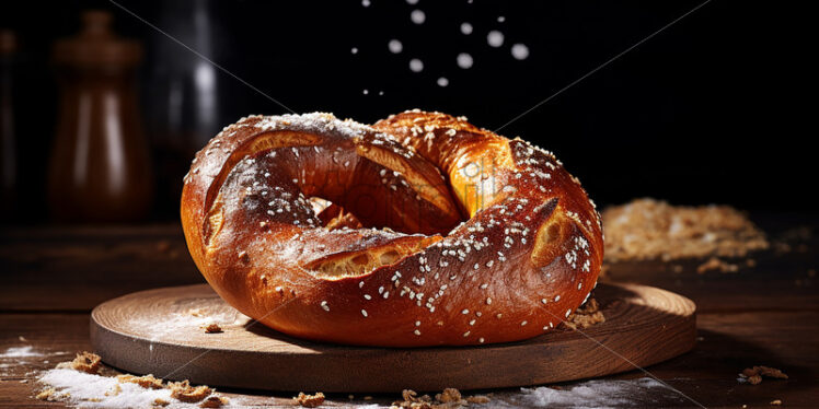 Fresh pretzel with salt - Starpik Stock