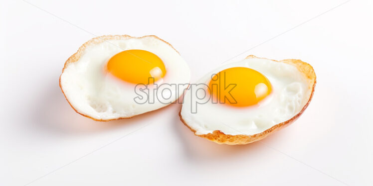 Fried eggs on a white background - Starpik Stock