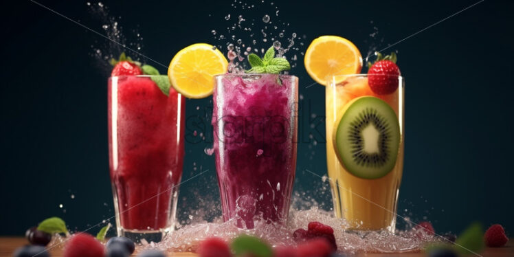 Fruit smoothie bursting with deliciousness - Starpik Stock