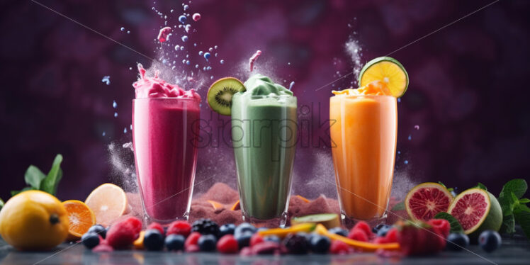 Fruit smoothie bursting with deliciousness - Starpik Stock