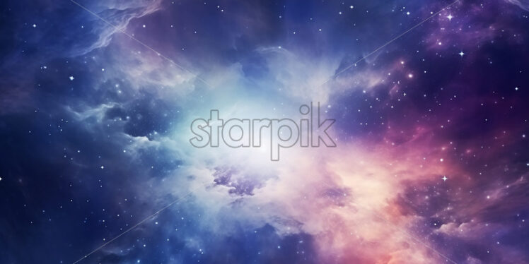 Generative AI a beautiful nebula in outer space - Starpik Stock