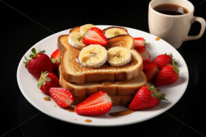 Generative AI a breakfast toast with fruit - Starpik Stock