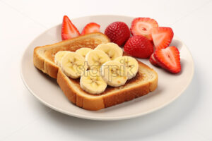 Generative AI a breakfast toast with fruit - Starpik Stock