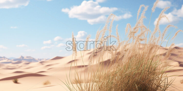 Generative AI a desert landscape with sand dunes - Starpik Stock