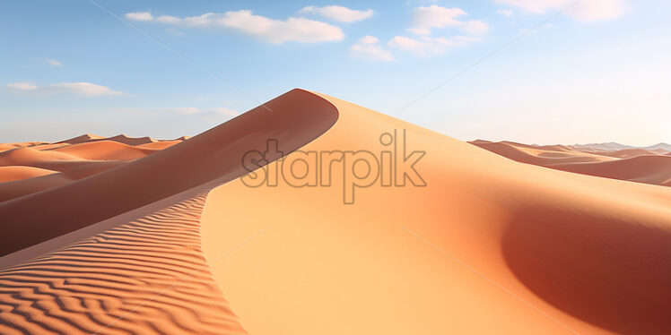 Generative AI a desert landscape with sand dunes - Starpik Stock