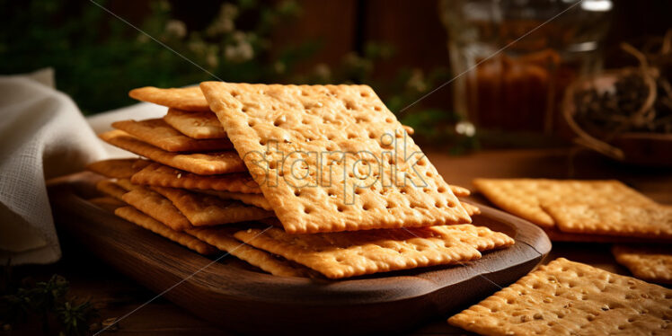 Generative AI a plate of salty and dry home-made biscuits - Starpik Stock