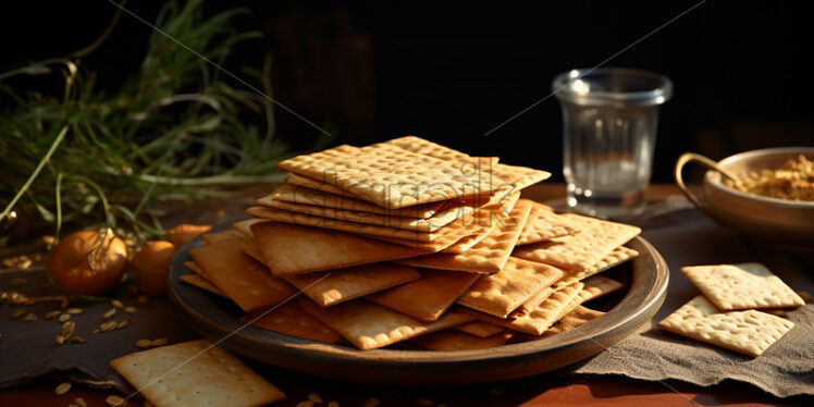 Generative AI a plate of salty and dry home-made biscuits - Starpik Stock