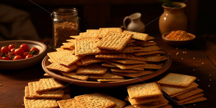 Generative AI a plate of salty and dry home-made biscuits - Starpik Stock