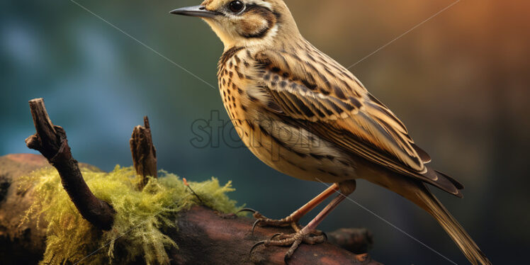 Generative AI a sparrow sitting on a branch of a tree - Starpik Stock