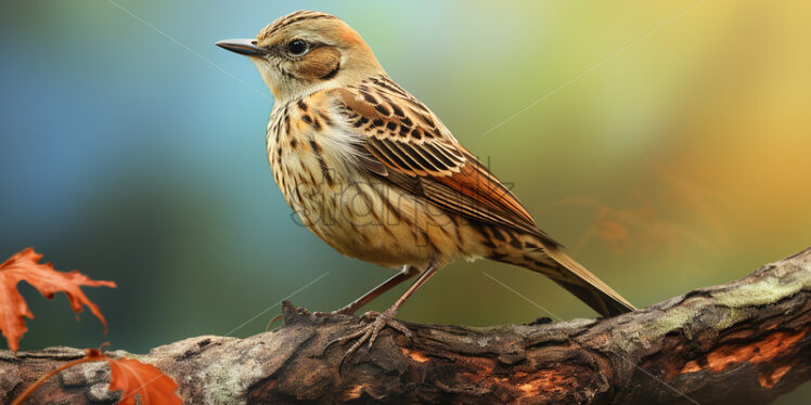 Generative AI a sparrow sitting on a branch of a tree - Starpik Stock