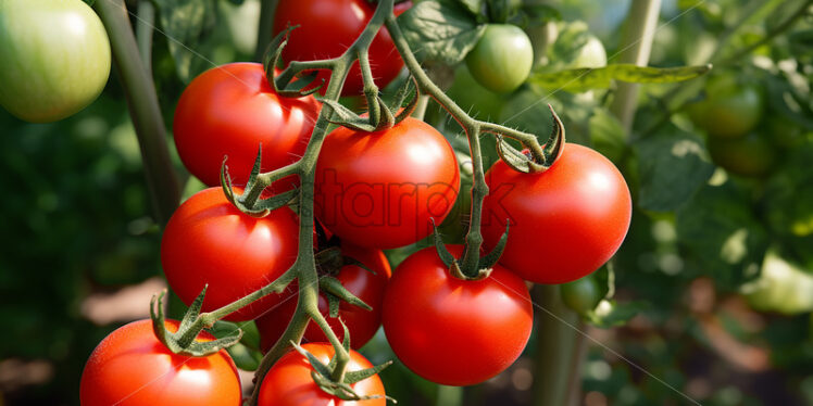 Generative AI a sprig of ripe tomatoes - Starpik Stock