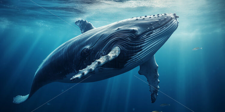 Generative AI a whale swimming in the ocean - Starpik Stock