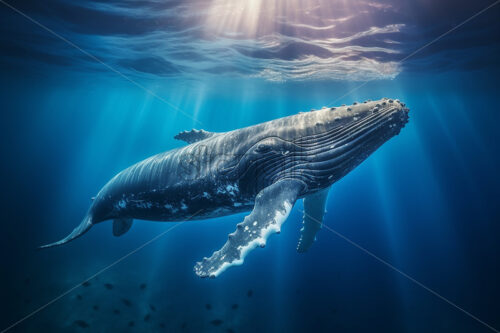 Generative AI a whale swimming in the ocean - Starpik Stock