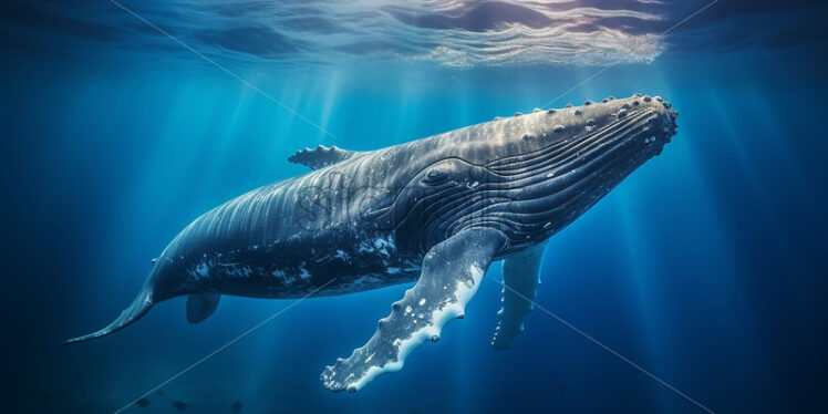 Generative AI a whale swimming in the ocean - Starpik Stock