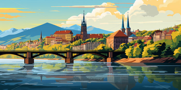 Germany landscape flat art - Starpik Stock