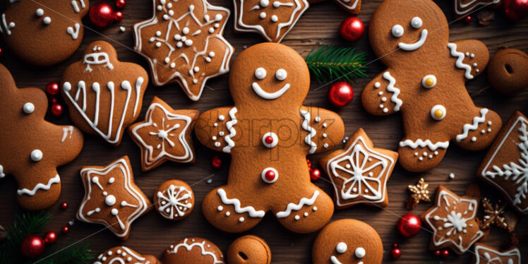 Gingerbread cookies on a table - Starpik Stock