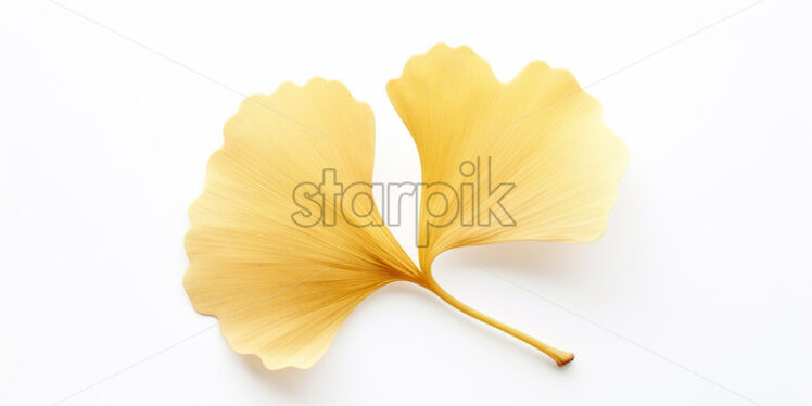 Ginkgo Biloba leaves on white background - Starpik Stock