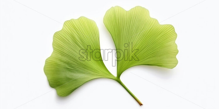 Ginkgo Biloba leaves on white background - Starpik Stock