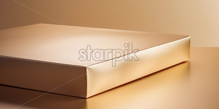 Gold gift box product placement label mock up - Starpik Stock