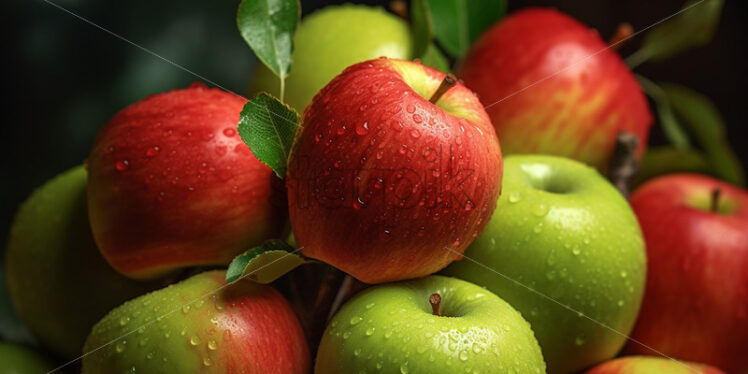 Green and red apples, delicious - Starpik Stock