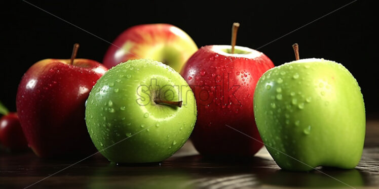 Green and red apples, delicious - Starpik Stock