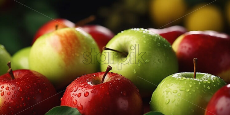 Green and red apples, delicious - Starpik Stock