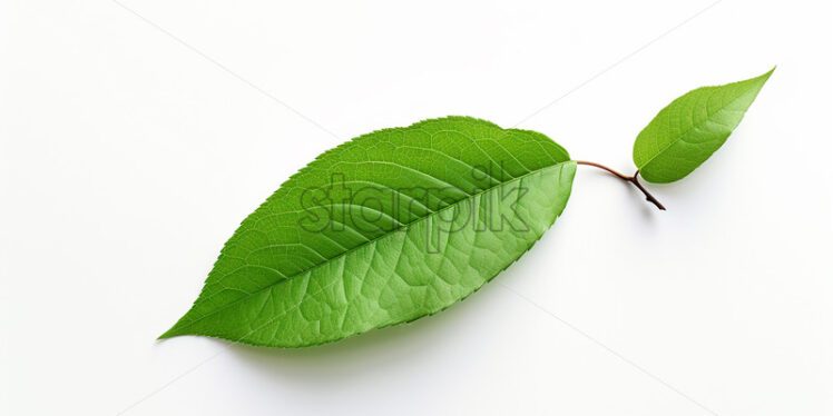 Green leaves on a white background - Starpik Stock