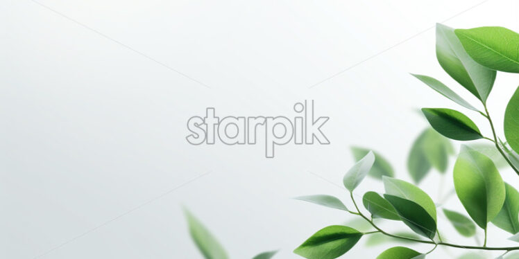 Green leaves on a white background - Starpik Stock