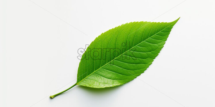 Green leaves on a white background - Starpik Stock