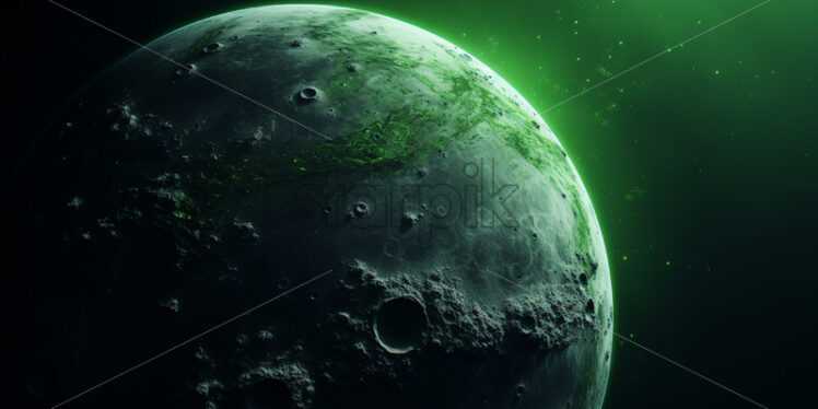 Green moon, satellite - Starpik Stock