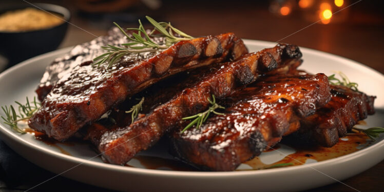 Grilled ribs with bbq sauce - Starpik Stock