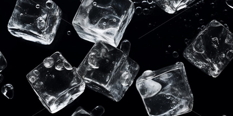 Ice cubes on a black background - Starpik Stock