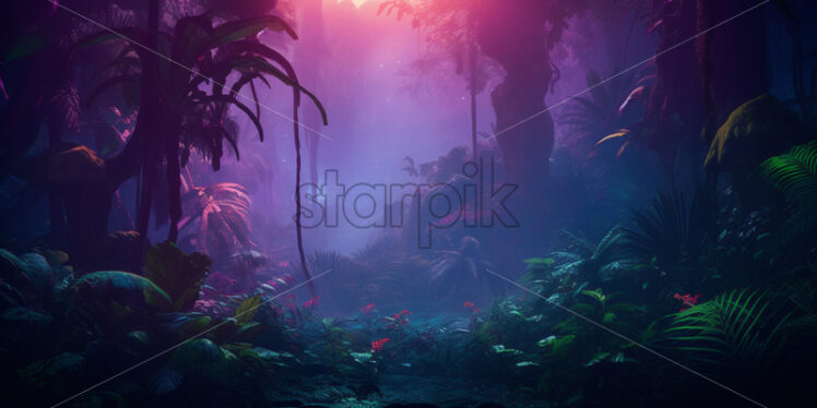 Illustration of a mystical jungle - Starpik Stock