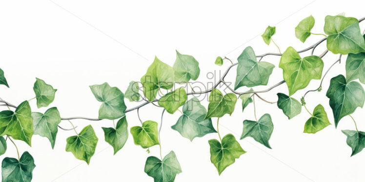 Ivy painted in watercolor - Starpik Stock