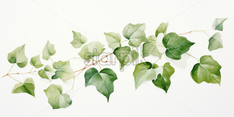 Ivy painted in watercolor - Starpik Stock