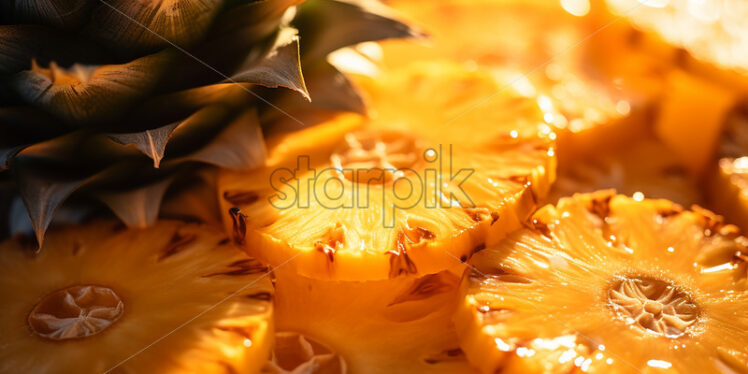 Juicy pineapple slices beautifully arranged - Starpik Stock