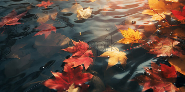 Leaves floating on water - Starpik Stock