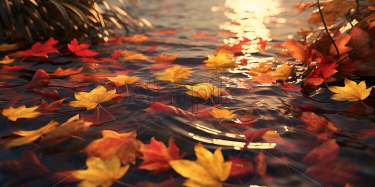 Leaves floating on water - Starpik Stock